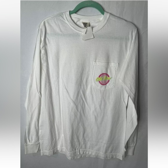 Old Row Long Sleeve Circle Logo Pocket Tee- White - WROW-2076 - Picture 1 of 4